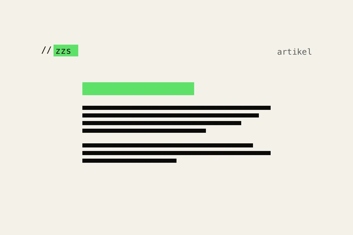 Ausschnitt eines Programmiercodes mit hervorgehobenem Stichwort 'zzs' und einem farblich markierten Bereich in grün auf beigem Hintergrund.